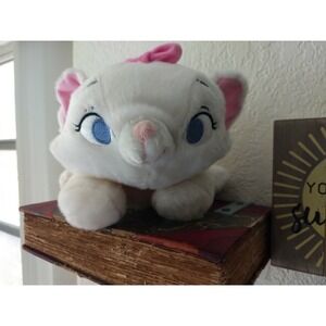 Disney Store MARIE ARISTOCATS White Pink Plush Cat‎ Kitten Toy Stuffed Animal 9"